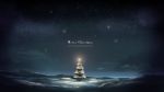  christmas_ornaments christmas_tree cloud commentary_request english highres landscape leona_(yun_laurant) merry_christmas night night_sky no_humans original outdoors pine_tree scenery sky star_(sky) starry_sky text_focus tree 