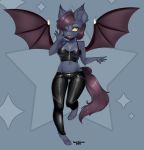  2018 absurd_res anthro bat_pony bat_wings clothed clothing digital_media_(artwork) fan_character fangs female hair hi_res looking_at_viewer membranous_wings one_eye_closed solo tawni_tailwind tongue tongue_out ventress wings 