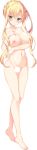  :o absurdres aqua_eyes barefoot blonde_hair blush breast_suppress breasts censored collarbone eyebrows_visible_through_hair full_body highres large_breasts long_hair long_image navel nipples non-web_source nude official_art shougun-sama_wa_otoshigoro shouna_mitsuishi sidelocks smile solo tall_image tokugawa_muneharu transparent_background 