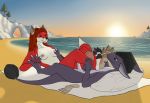  anthro beach canine claws digitigrade dragon evening female fox lagoon love male mammal massage nude nylons pads_(disambiguation) paws sea seaside smelling sniffing soles spreading sunset sweat toes water 