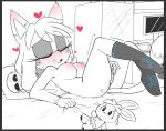  &lt;3 anthro bed blush breasts clothing eyelashes eyes_closed female fingering hair hearlesssoul inside legwear masturbation meiko_the_cat nipples open_mouth pussy_juice sans_(undertale) socks solo sonic_(series) undertale video_games 