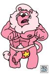  4_fingers abs alpha_channel anthro anthrofied areola biceps big_muscles big_pecs big_penis biped black_eyes cartoon_network clothing digital_drawing_(artwork) digital_media_(artwork) erection feline flat_colors front_view full-length_portrait heart_nose hi_res lion lion_(steven_universe) looking_at_viewer loose_foreskin male mammal mane muscular muscular_male nipples open_mouth partially_retracted_foreskin pecs penis pink_mane pink_nipples pink_nose pink_penis pink_skin pink_tail portrait pubes raised_eyebrows simple_background solo standing steven_universe surprise tail_tuft tehbluebubble thong toony transparent_background tuft uncut underwear underwear_aside vein veiny_penis watermark wide_eyed 
