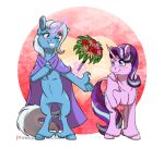  2018 blush duo equine female flower friendship_is_magic horn inuhoshi-to-darkpen mammal my_little_pony plant starlight_glimmer_(mlp) trixie_(mlp) unicorn 