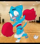  anthro butt cartoon_network cat cheerleader clothed clothing crossdressing cub eldiman feline gumball_watterson male mammal the_amazing_world_of_gumball wardrobe_malfunction young 