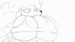  2019 animated anthro belly big_breasts breasts canine clothing digital_media_(artwork) disembodied_hand dog eyelashes female female_focus huge_breasts hyper hyper_breasts mammal monochrome navel overweight overweight_female poodle shirt sketch solo solo_focus sssonic2 tank_top undressing zini_(sssonic2) 