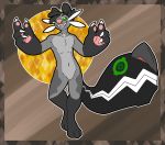  2018 3_toes 4_fingers alien alternate_species anthro athletic big_tail border brown_background claws dewott digital_drawing_(artwork) digital_media_(artwork) disney experiment_(species) fan_character ganger gloves_(marking) green_eyes hi_res kokoro-doll large_hands leg_markings lilo_and_stitch markings nintendo nude open_mouth open_smile outline pink_nose pok&eacute;mon pok&eacute;mon_(species) signature simple_background smile socks_(marking) solo tail_mouth toes video_games whiskers white_claws 