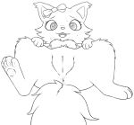  anus black_and_white bow cat feline female feral garnet_(jewelpet) hi_res jewelpet mammal monochrome paws presenting presenting_pussy pussy rawrunes simple_background sketch solo spread_legs spreading sweat white_background 