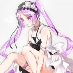 bad_id bad_pixiv_id commentary_request euryale fate/grand_order fate_(series) hairband headdress hisame-mao-kzok lolita_hairband long_hair purple_eyes purple_hair solo thighs twintails very_long_hair 