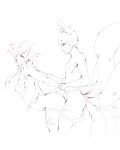  &lt;3 2018 animal_humanoid arm_grab breasts demon duo female fox_humanoid hair horn humanoid ingrid_(urw) long_hair looking_pleasured male male/female monochrome multi_tail nipples nude open_mouth pointy_ears prison_guard_position sex simple_background sketch spade_tail urw white_background 