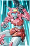  2008 antennae autobot beam_rifle commentary dated elita_one energy_beam energy_gun glowing glowing_eyes highres insignia lips mecha ray_gun rex-203 robot science_fiction shiny signature transformers weapon 