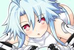  ahoge blue_hair blush breasts iwasi-r long_hair looking_at_viewer neptune_(series) power_symbol red_eyes short_hair_with_long_locks sidelocks small_breasts solo symbol-shaped_pupils white_heart 