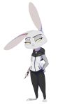  2018 alpha_channel ambiguous_gender anthro artist clothed clothing disney fan_character grey_eyes half-closed_eyes hand_on_hip holding_object hoodie lagomorph legwear looking_away mammal rabbit simple_background socks solo standing stylus texi_(yitexity) toeless_socks transparent_background yellow_sclera yitexity zootopia 