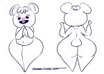  2016 animal_crossing anthro areola bear big_butt breasts butt cellulite digital_media_(artwork) female hair huge_butt mammal navel nintendo nude polar_bear pussy raised_arm rear_view short_hair simple_background slightly_chubby smutbooru standing thick_thighs tutu_(animal_crossing) video_games wide_hips 