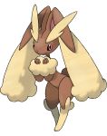  2006 alpha_channel anthro big_ears black_sclera brown_fur female fur hi_res ken_sugimori lagomorph lopunny mammal nintendo official_art pink_eyes pok&eacute;mon pok&eacute;mon_(species) simple_background smile solo thick_thighs transparent_background video_games wide_hips yellow_fur 