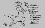  2018 anthro arin_(letodoesart) black_and_white digitigrade drooling english_text letodoesart male mammal monochrome mustelid nude otter saliva signature solo text whiskers 