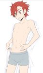  1boy character_request idolmaster male_focus red_hair shima_kyousuke solo tagme topless underwear 
