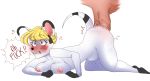  abdominal_bulge all_fours anal anal_penetration animal_crossing anthro bella_(animal_crossing) blonde_hair blush dialogue doggystyle eyelashes female from_behind_position grey_eyes hair invalid_color kiwifeline male male/female mammal mouse nintendo penetration penis rodent sex video_games 