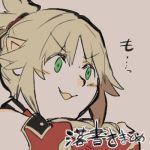  blonde_hair commentary_request fate/apocrypha fate/grand_order fate_(series) green_eyes lowres mordred_(fate) mordred_(fate)_(all) solo takatsuki_nato 