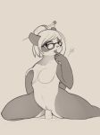 2018 anthro bamboo bear breasts dildo dildo_sitting electrycpynk eyewear female glasses hair looking_at_viewer mammal masturbation mei mei_(overwatch) nipples overwatch panda penetration pussy sex_toy solo vaginal vaginal_penetration video_games 