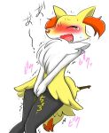  blush braixen embarrassed eyes_closed fangs female nintendo nude omorashi open_mouth peeing pok&eacute;mon pok&eacute;mon_(species) seiya_mesu shaking simple_background solo standing stick sweat tears teeth text translation_request trembling urine video_games wetting white_background 