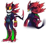  black_fur bracelet chest_tuft claws demon fur green_skin invalid_color irradiated jewelry male mutation neroflare nude ow_the_edge radiation radioactive red_eyes red_fur shadow_the_hedgehog solo sonic_(series) tuft yellow_sclera 