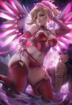  mercy_(overwatch) overwatch pharah possible_duplicate sakimichan thighhighs wings 