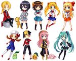  alphonse_elric chikorita cyndaquil edward_elric gold_(pokemon) haruhi_suzumiya kon kotone_(pokemon) rukia_kuchiki sailor_moon tako_luka usagi_tsukino 