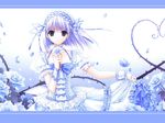  blue_hair copyright_request flower jpeg_artifacts lolita_fashion rose solo suzuhira_hiro wallpaper 