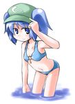  bikini blue_eyes blue_hair flat_chest hat kawashiro_nitori key kugelschreiber o-ring o-ring_top short_hair solo swimsuit touhou twintails two_side_up 