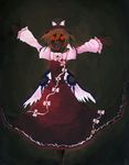  acrylic_paint_(medium) am24 bad_id bad_pixiv_id dark_skin horror_(theme) mystia_lorelei no_eyes open_mouth outstretched_arms outstretched_hand red_eyes screaming solo touhou traditional_media wings 