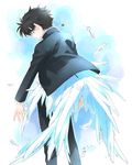  black_hair blue_eyes feathers kuroba_kaito male_focus meitantei_conan solo toujou_sakana wings 