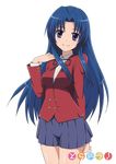  blue_eyes blue_hair kawashima_ami long_hair school_uniform ska solo toradora! transparent_background 