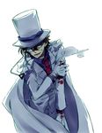  blood cape formal gloves hat injury kaitou_kid kuroba_kaito male_focus meitantei_conan smile solo suit top_hat toujou_sakana 