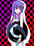  :p crescent crescent_hair_ornament hair_ornament hat hoshiyasorano long_hair patchouli_knowledge purple_eyes purple_hair solo tongue tongue_out touhou witch_hat 
