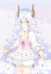  bad_id bad_pixiv_id bloomers bow breasts horns letter long_hair love_letter mouth_hold pixiv_fantasia pixiv_fantasia_sword_regalia polka_dot small_breasts solo thighhighs underwear very_long_hair yuuhi_homare zettai_ryouiki 