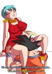  1boy 1girl breasts bulma dragonball_z funsexydragonball nipples son_gokuu text 