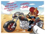  chauvels chipmunk clothing desert eyewear female glasses hedgehog jacket male mammal motorcycle photo rodent sally_acorn shadow_the_hedgehog sonic_(series) text vehicle 