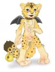  2011 anthro balls feline hexxy male mammal navel nipples penis pink_eyes solo wings young 