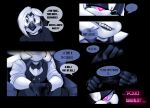  avian balck_gloves bird clothing comic duo english_text female gloves grin hedgehog leather_belt male mammal necktie pink_eyes pink_text rubber sadism smile sonic_(series) submissive_female text xx_g.u.n_xx 