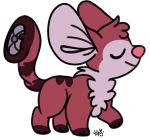  2015 alien alpha_channel back_markings chest_tuft digital_drawing_(artwork) digital_media_(artwork) disney experiment_(species) eyes_closed fur head_tuft lilo_and_stitch markings pink_nose red_fur seaworthie shush_(lilo_and_stitch) signature simple_background speaker_tail striped_tail stripes transparent_background tuft 