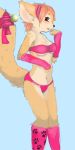  2016 anthro breasts canine clothed clothing female hexxy looking_at_viewer mammal navel red_eyes solo 
