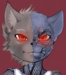  2017 close-up cybernetics feline hexxy machine mammal red_eyes robot 