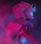 anthro armor broken_horn cutie_mark equine female fizzlepop_berrytwist_(mlp) hair hi_res horn horse looking_at_viewer mammal my_little_pony my_little_pony_the_movie pony red_hair scar science_fiction side_view solo stickaroo tempest_shadow_(mlp) unicorn 