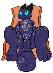  2018 aliasing anthro blue_sclera bodypaint claws digital_media_(artwork) female flat_chested horn kobold legs_up looking_at_viewer lying nude on_back presenting presenting_pussy purple_scales pussy reptile ritual rune runes scales scalie simple_background smile solo spread_legs spreading trout_(artist) 