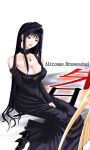 altrouge_brunestud artist_request black_hair breasts choker cleavage dress goth gothic large_breasts necklace pale_skin pale_skin_female red_eyes tsukihime type-moon 