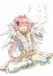  :d armpits arms_up astolfo_(fate) bangs bare_shoulders belt black_bow blush bow braid bridal_veil chain closed_eyes commentary_request cosplay detached_collar detached_sleeves dutch_angle eyebrows_visible_through_hair facing_viewer fang fate/apocrypha fate_(series) flower frills full-length_zipper full_body gloves hair_between_eyes hair_bow hair_flower hair_intakes hair_ornament happy head_wreath high_heels highleg highleg_leotard leotard lock long_hair long_sleeves male_focus multicolored_hair nero_claudius_(bride)_(fate) nero_claudius_(bride)_(fate)_(cosplay) nero_claudius_(fate)_(all) open_mouth otoko_no_ko outstretched_arms outstretched_hand padlock partial_commentary pink_hair puffy_long_sleeves puffy_sleeves raised_eyebrows reaching_out simple_background single_braid single_garter_strap sitting sketch smile solo streaked_hair thighhighs translation_request two-tone_hair veil very_long_hair wanko_(takohati8) wariza white_background white_flower white_footwear white_gloves white_hair white_legwear white_leotard white_sleeves wide_sleeves yellow_belt zipper zipper_pull_tab 