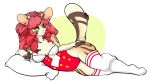  alpha_channel anthro clothed clothing emberwood female hair legwear looking_at_viewer mammal pillow smile socks solo thigh_socks wide_hips 