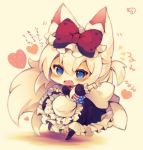  :d absurdly_long_hair american_flag american_flag_print animal_ear_fluff animal_ears apron azur_lane bangs black_dress blush bow cat_ears chibi dress eyebrows_visible_through_hair fang flag_print frilled_apron frilled_dress frills full_body hair_between_eyes hair_bow hammann_(azur_lane) heart long_hair muuran one_side_up open_mouth outstretched_arm print_neckwear puffy_short_sleeves puffy_sleeves red_bow short_sleeves signature smile solo standing standing_on_one_leg translation_request very_long_hair waist_apron white_apron white_hair wrist_cuffs 