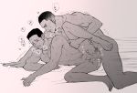  2boys anal ass bara cum cum_in_ass cum_while_penetrated cumdrip dark dark_skinned_male leg_lift male_focus multiple_boys muscle penetration sex skin tagme thrusting yaoi 