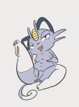  1girl :3 alolan_meowth anal_fingering animal_ears anus black_eyes breast_hold breasts cat_ears cat_tail feet female fingering full_body furry gen_7_pokemon grey_background half-closed_eyes highres leg_lift looking_at_viewer masturbation navel nipples no_humans nude open_mouth paws pokemon pokemon_(creature) pussy simple_background sitting small_breasts solo spread_legs tail tongue tongue_out uncensored vono_(voon) whiskers 